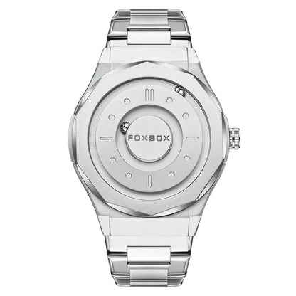 FOXBOX Creative Men's Quartz Wristwatches Outdoor Sports Waterproof Scrolling Pointer Magnetic Force Watch Men Relogio Masculino