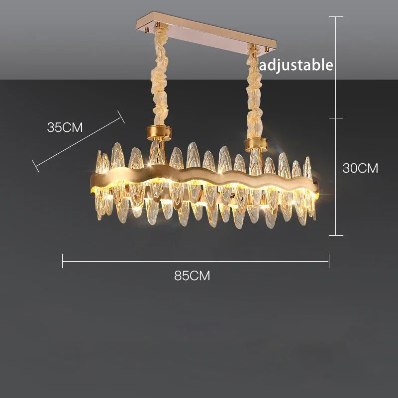 Living Room Luxury Crystal Chandeliers Modern Island Lighting Golden Lobby Decorative Lights