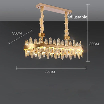 Living Room Luxury Crystal Chandeliers Modern Island Lighting Golden Lobby Decorative Lights