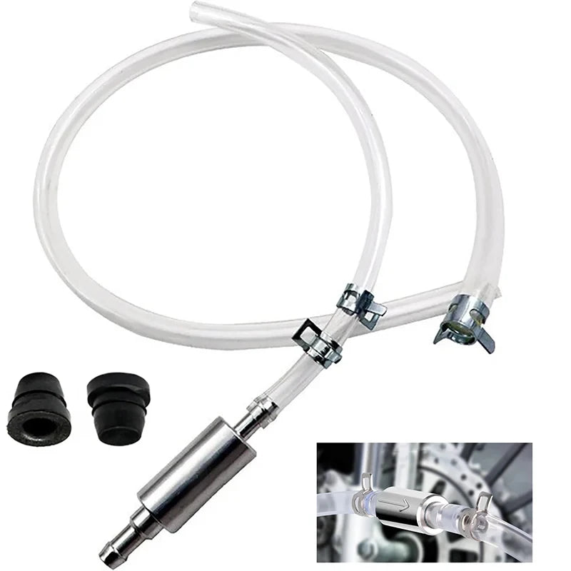 1PCS Brake Fluid Bleeder Hose with One-Way Non-Return Check Valve Auto Car Vehicle Motorcycle Brake Clutch Bleeder Hose Pipe Kit