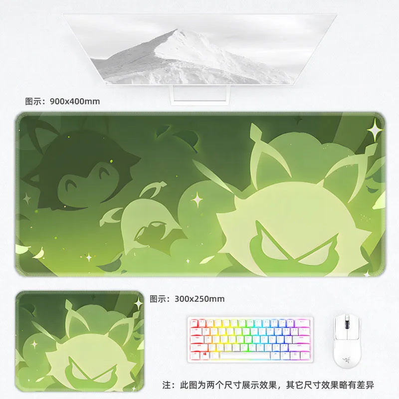 Genshin Impact Postcard Mouse Pad Large Custom Computer Keyboard Game Pads Home Office Desktop Mat