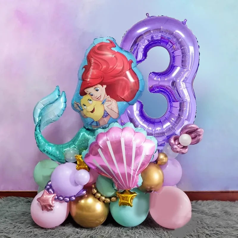 The Little Mermaid Birthday Party Decoration Princess Ariel Paper Napkin Plate Cup Tablecloth Balloons Kids Baby Shower Supplies