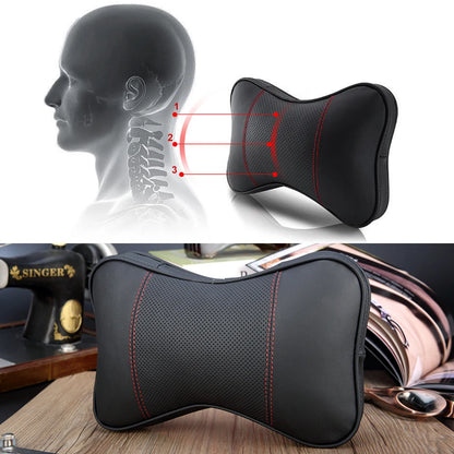 2PCS Cowhide Car Neck Pillows Soft Breathable Universal Seat Headrest Support Auto Interior Decoration Top Quality