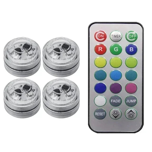 Wireless Adhesive LED Car Interior Ambient Light Remote Control Decor Auto Roof Foot Atmosphere Lamp Bicycle Tail Light