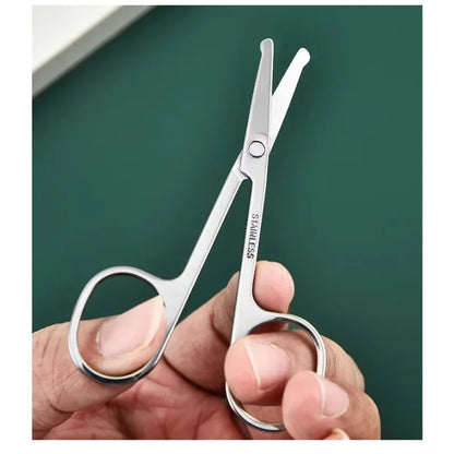 Stainless Steel Round Safety Scissors Eyebrow Makeup Scissor Beauty Nose Hair Trimmer Scissors Eyebrow with Sharp Head