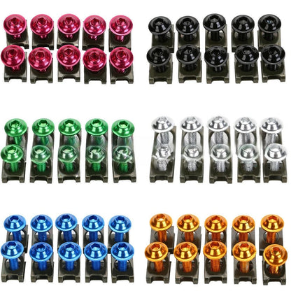 1set CNC M6 6mm Fairing Body Work Bolt Kit Screw Spire Speed Fastener Clip Nut For CBR GSXR Modified Bolt Motorcycle Accessories