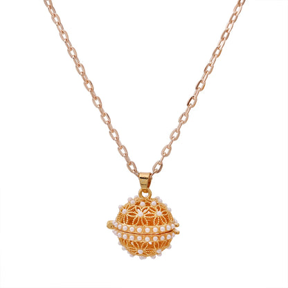 Gradient Cloisonne Aromatherapy Hollow Cage Necklace Essential Oil Diffuser Locket Pendant Music Ball Simple Women Jewelry Gift