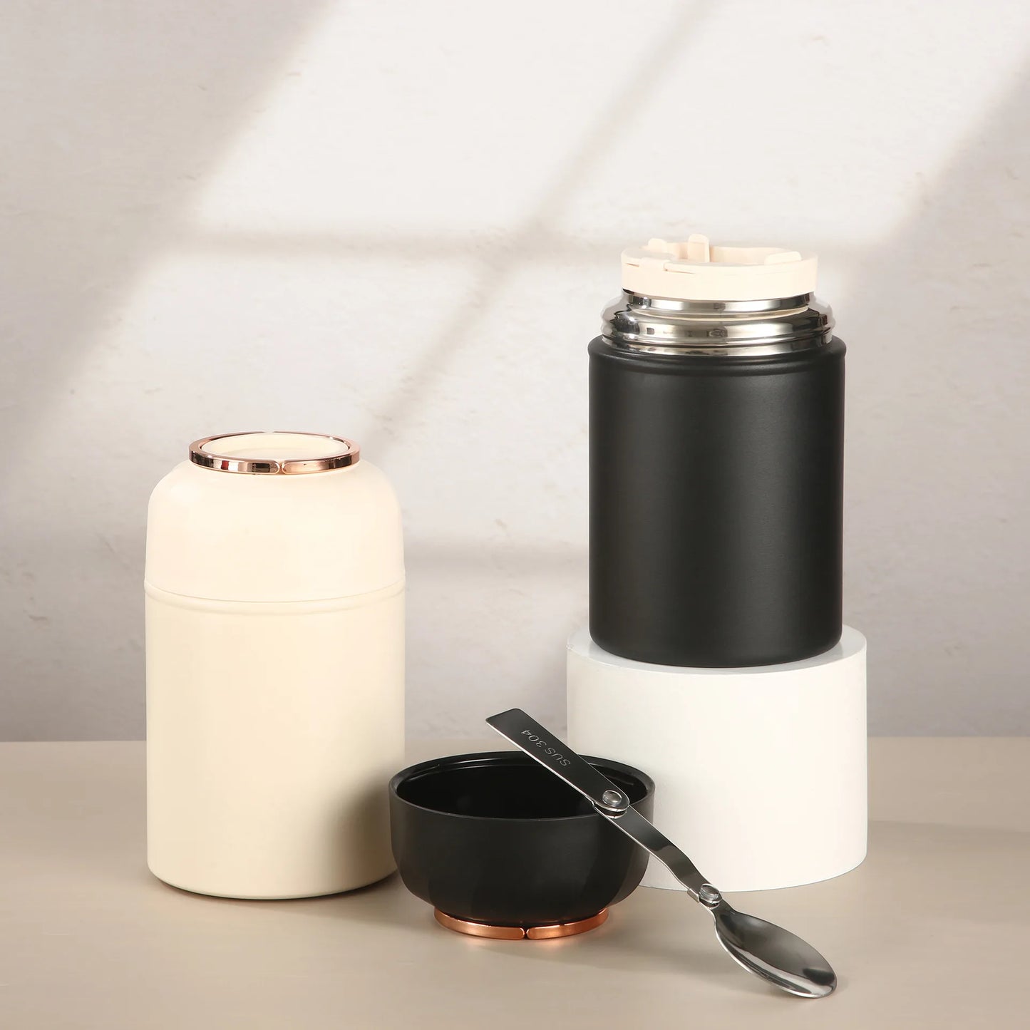 Stainless Steel Insulated Pot Household Double-layer Vacuum Steaming Pot Portable Steaming Porridge and Insulated Lunch Box Cup
