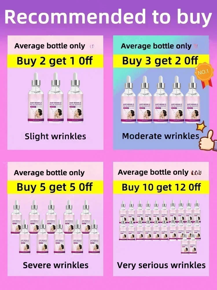 Effective Anti-Ageing and Anti-Wrinkle Facial Serum Remove Facial Wrinkles Fine Lines Around The Eyes Crow's Feet Neck Wrinkle