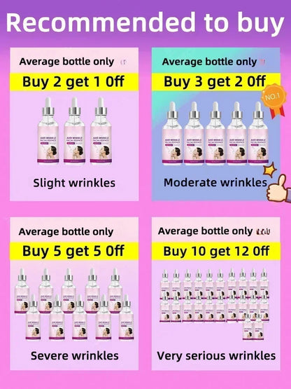Effective Anti-Ageing and Anti-Wrinkle Facial Serum Remove Facial Wrinkles Fine Lines Around The Eyes Crow's Feet Neck Wrinkle
