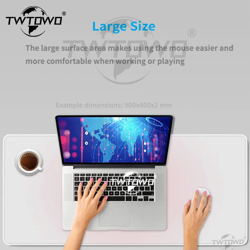 Mouse Pad White Pink Gamer printon demand New Mousepad XXL Mechanical Keyboard Pad Natural Rubber Office Non-Slip Soft Table Mat