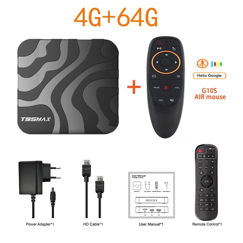 T95 MAX Android 16 Smart TV Box Allwinner H618 64G 128G ROM 2.4G&5G Dual Wifi 4K 8K HDR10+ BT5.0 Voice Media Player Set Top Box
