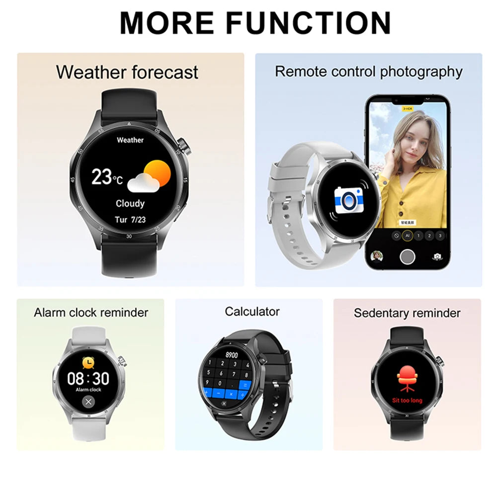2025New Smart Watch Men Full Circle HD Screen Wireless Call Smartwatch Call Reminder GPS Sports Track Bracelet Music Clock+ Gift