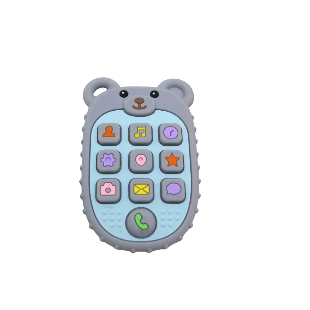 2025 New Baby Teether mobile phone Shape Silicone Teether Teething Toy Kids Sensory Educational Toy baby gift set