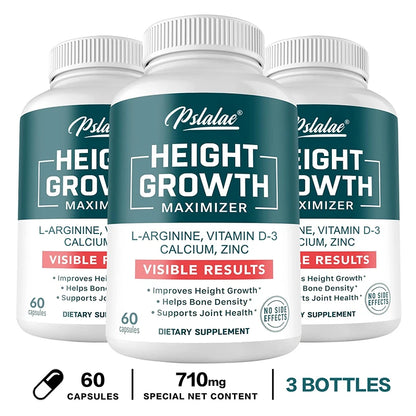 Natural Height Growth Maximizer for Kids, Teens and Adults Zinc and Calcium Increase Peak Height Supplement Bone Strength