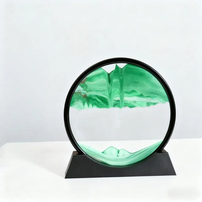 Office Home Decor 3D Extract Hourglass Quicksand Moving Sand Art Picture Round Glass Deep Sea Sandscape Craft Flowing Painting