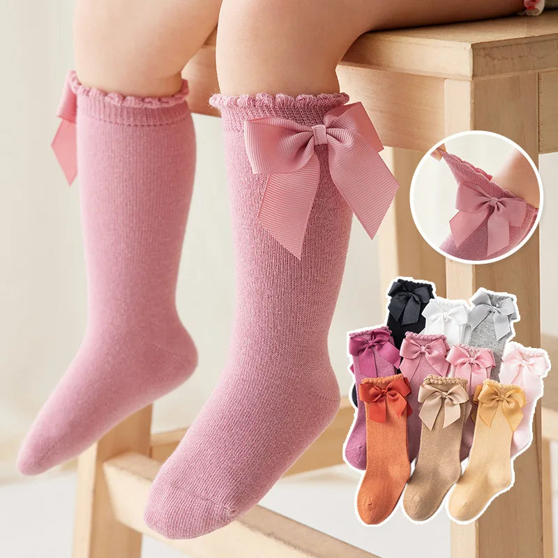 Baby Accessories New Girls' Socks Spring Summer Bow Princess Mother Kids Socks Wholesale Korean Children's Cotton Floor Socks