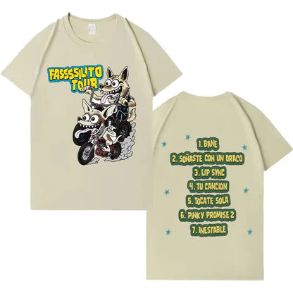 Rapper Lucho Rk La Pantera Ta Facil Tour Harajuku Print T-shirt 2026 Men Women Hip-hop Cozy Casual Cotton Tshirts Fans Gift