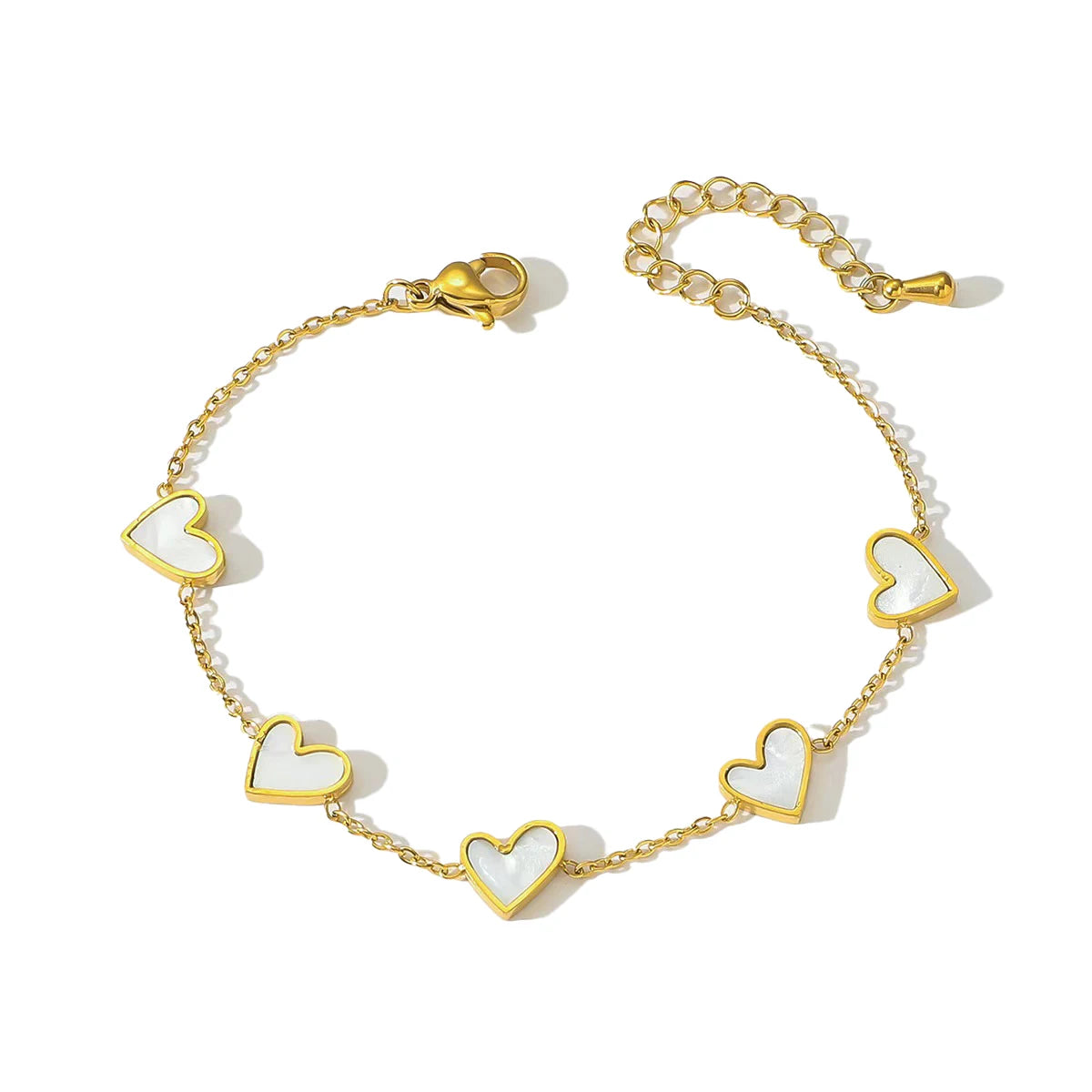 Romantic Heart Love Bracelet for Women Multi-color Stainless Steel Bracelet Gold Plated Luxury Wrist Chain Jewelry Girl Gifts