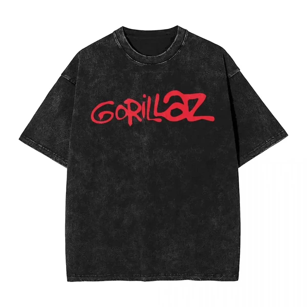 Washed T Shirts Gorillaz Geep Logo Hip Hop T-Shirt Street Music Band Punk Rock Y2K Streetwear Short Sleeve Tops Tees Men Women