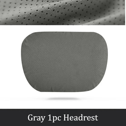 Breathable Suede Car Seat Headrest and Lumbar Pillow Adjustable Height Premium Fabric for Comfort and Stress Relief