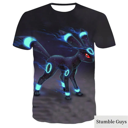 Pokemon 3D T-shirt for Boys and Children T-shirt Pikachu Cartoon Cool T-shirt for Boys and Girls Fashion Men Women Street Tee