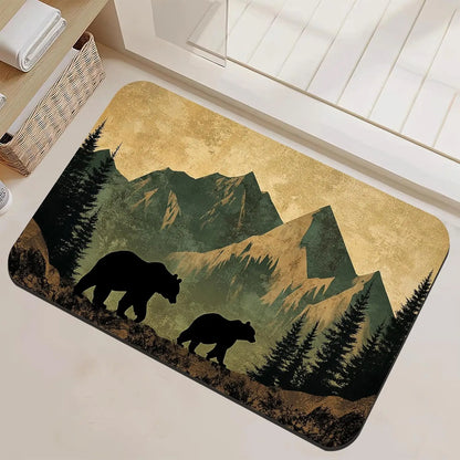 Black Cat Flower Bear Dwarf Door Mat Octopus Mermaid Maple Leaf Carpet Living Room Bedroom Bathroom Decorative Area Carpet