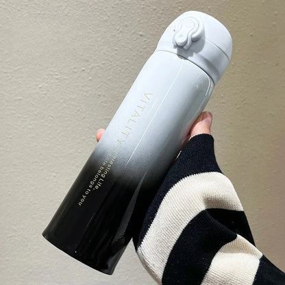 304 Stainless Steel Thermal Bottle Gradient Color Flip Lid Portable Vacuum Cup for Outdoor Hiking Halloween Christmas Gift