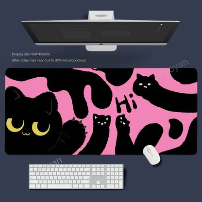New line cute cat Mouse Pad Large Computer Office Game Table Mats XXL Rubber Anti-slip Gaming Keyboard Mousepads Long Desk Pads