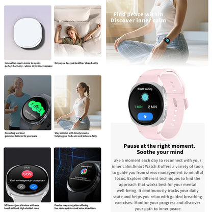 2026 New HD8 Smart Watch 1.46" Al Assistant SOS Sports Mode Heart Rate Women’s Health IP68 Waterproof Bluetooth Call Smart Watch