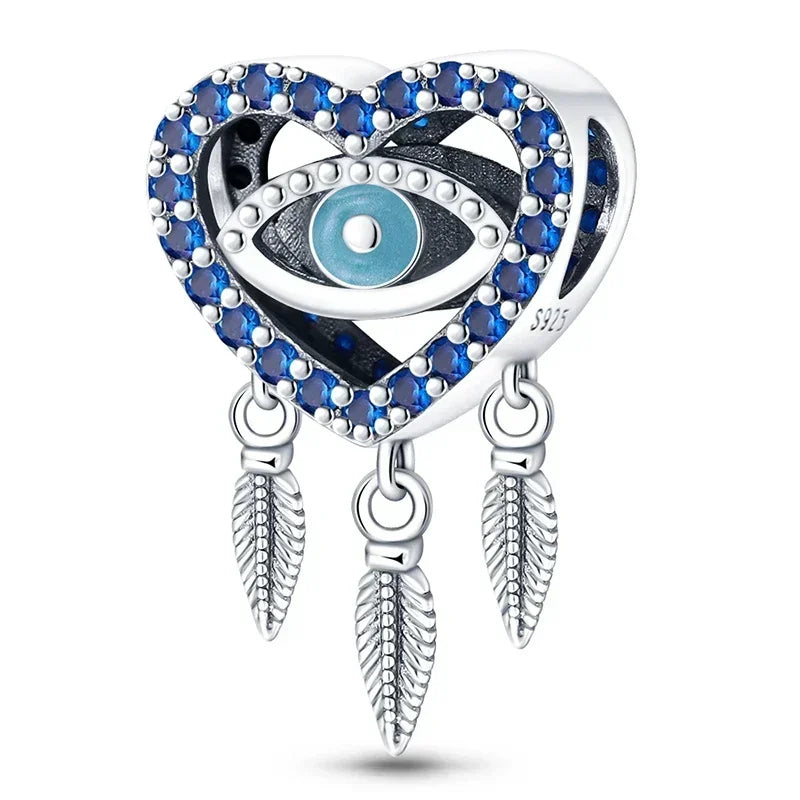 Hot Sale 925 Silver Color Evil Eye Charm Demon Eye Bead For Original  Bracelet&Bangle DIY Making Fashion Jewelry Gift