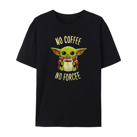2025 Summer Cotton T-Shirt Marvel Yoda Baby Short Sleeve Loose and Versatile for Men and Women