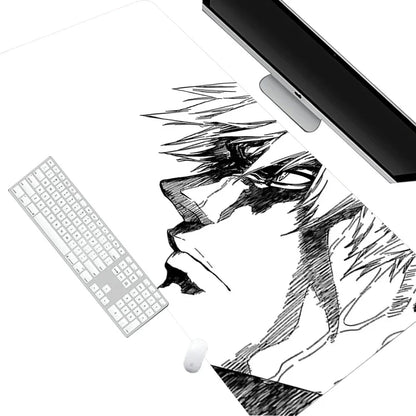 White Mouse Pad Anime Large Mousepad Bleach Manga Panel Laptop Office Shounen Rubber Soft Table Mat Pc Gaming Non-Slip Carpet