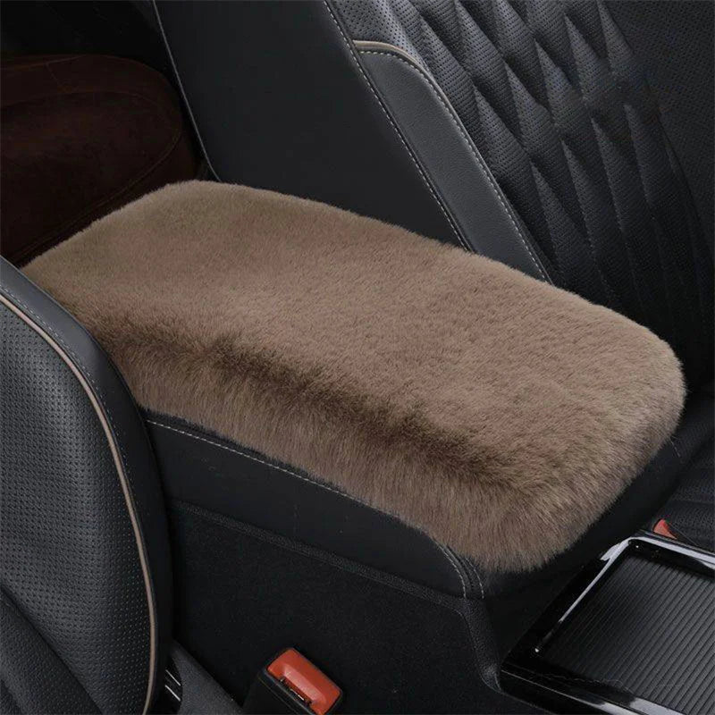 Cute Car Armrest Box Plush Cover Cushion Warm Center Console Arm Cover Pads Stowing Tidying Universal Automobile Interior Decor