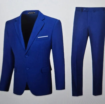 Business Casual Men's Two-Piece Suit Set Wedding Groomsmen Pure Color Formal Wear Spring Summer Autumn Winter New Arrival