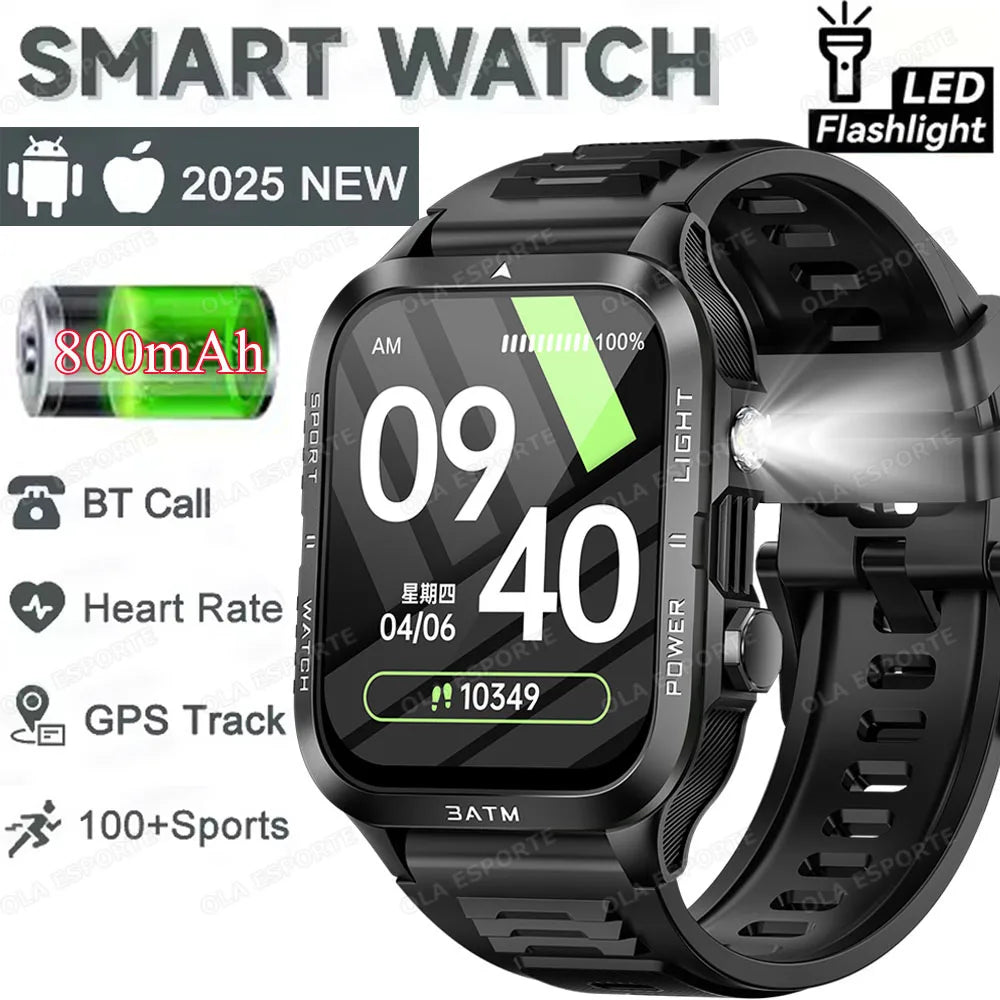 Smart Watch For Android IOS AMOLED Screen Bluetooth Call Fitness Clock 100+ Sports Modes Pedometer 880mAh Battery Men Smartwatch