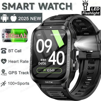 Smart Watch For Android IOS AMOLED Screen Bluetooth Call Fitness Clock 100+ Sports Modes Pedometer 880mAh Battery Men Smartwatch