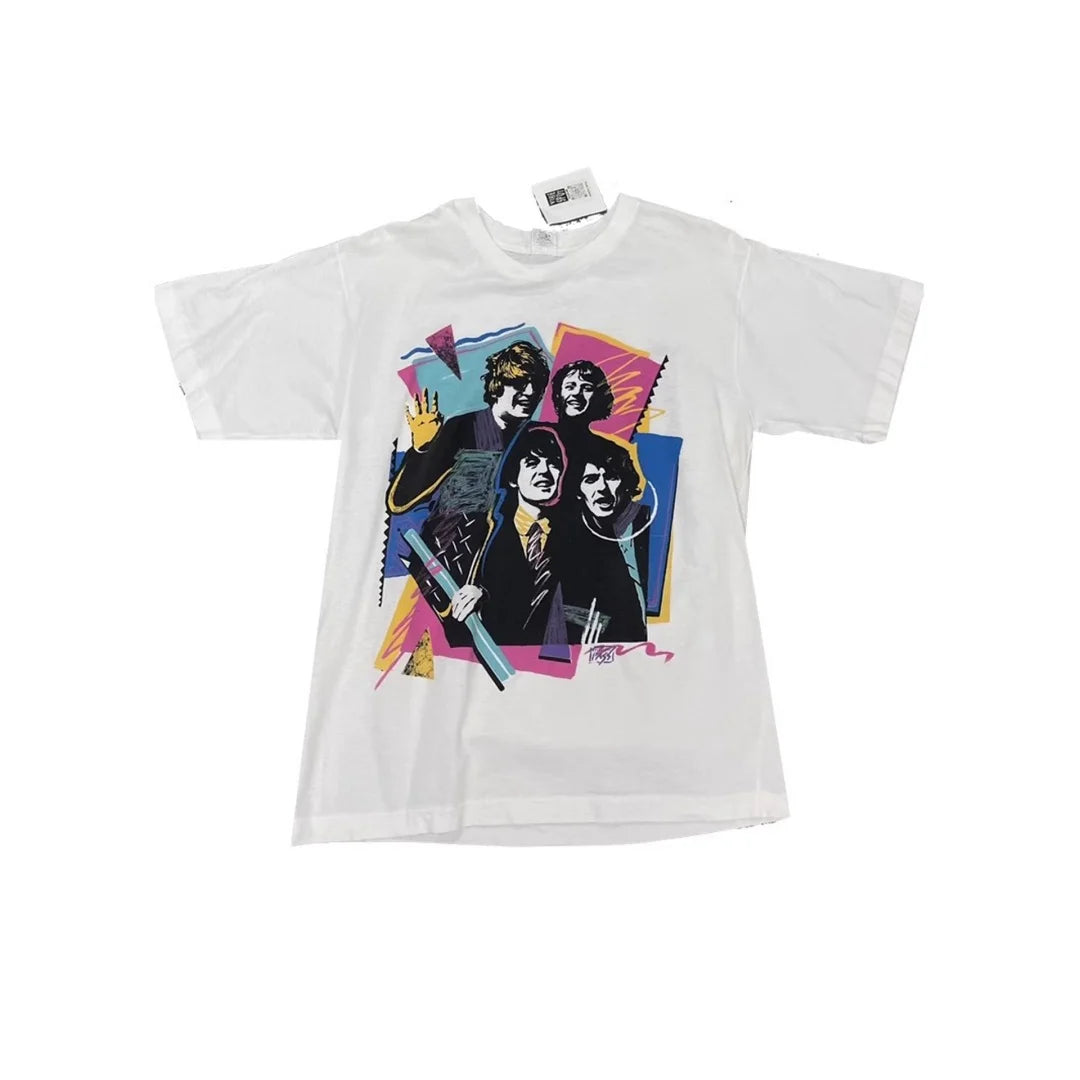 Vintage Rock Short-Sleeved T-Shirt By The Beatles Summer Fashion Pure Cotton Men's T-Shirt Children's Clothing Tee Y2k Woman