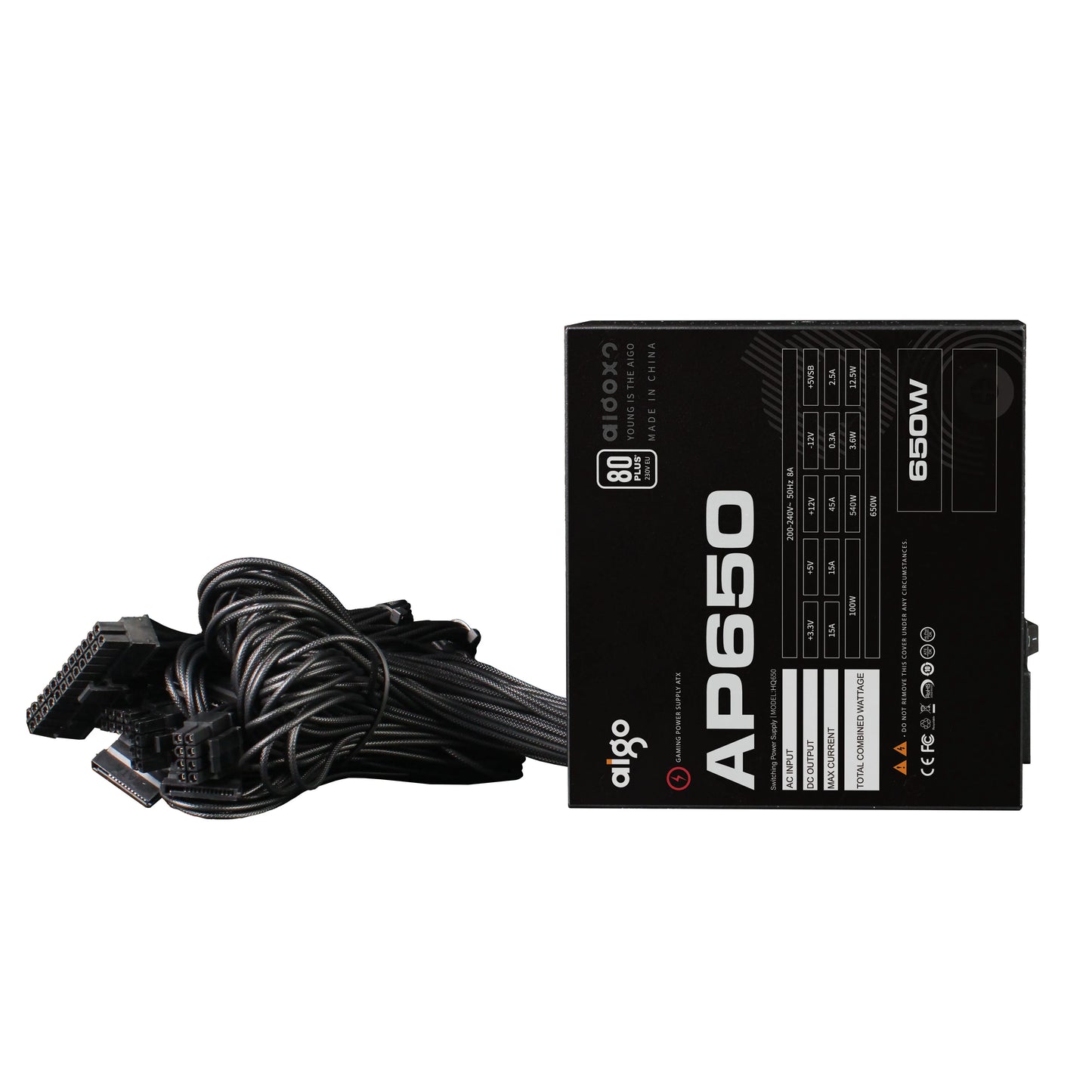 Aigo AP Power Supply PC 550W 650W 750W Diy Gaming 80PLUS 230V EU 120MM Mute FAN ATX Desktop Computer Gamer Fonte PSU For rx 580