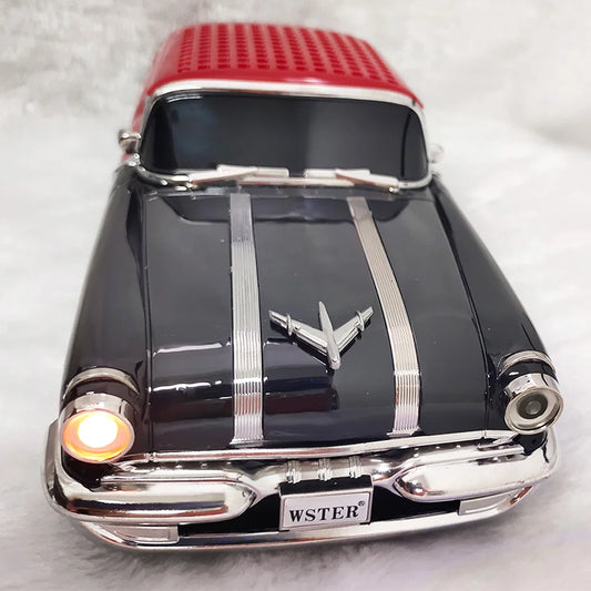 Wireless Bluetooth Computer Speaker Classic Car Shaped with Subwoofer TF Card U Disk FM Radio AUX TWS Multifunctional Sound Box