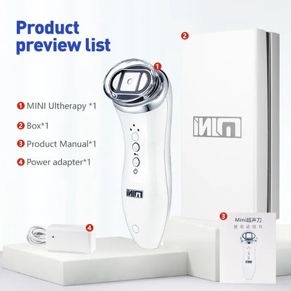 Mini Face HIFU Machine for Women Chin Neck Eye Professional Facial Rejuvenation Antiaging Heat Up Portable Beauty Instrument