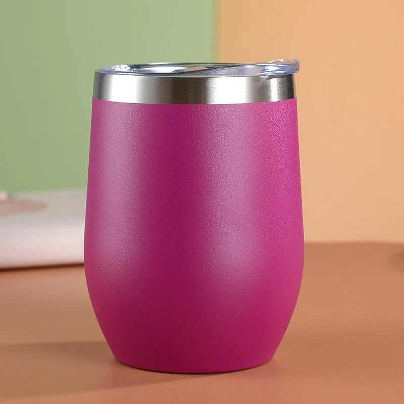 12oz Eggshell Cup Stainless Steel Thermos Bottle Portable Coffee Cups Water Bottle Travel Household Office School Drinking Tools