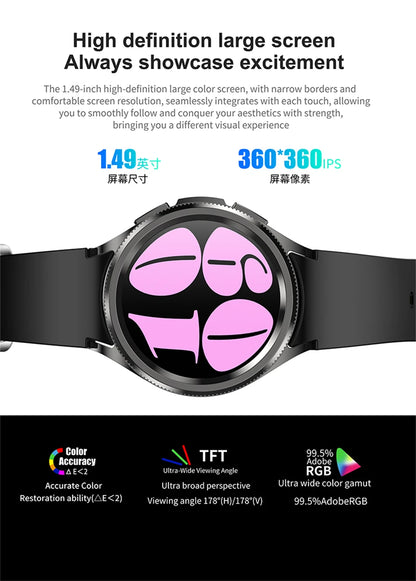 2025 New Smart Watch 6 Classic Smart Watch Fashion Men Sports Fitness Waterproof Heart Rate AMOLED HD Bluetooth Call Smartwatch