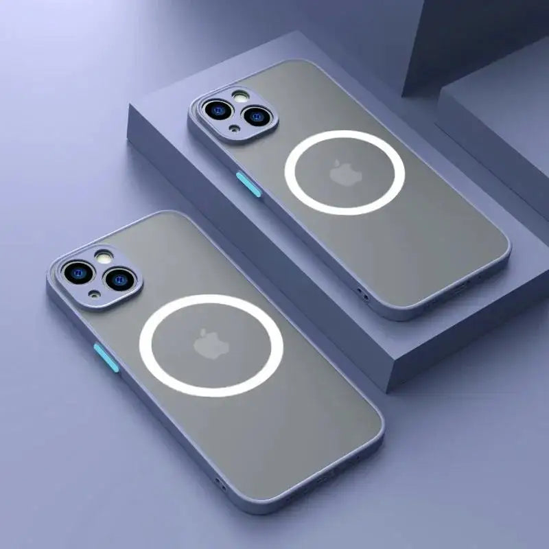 Luxury Matte Armor Magnetic For Magsafe Wireless Charge Case For iPhone 15 16 14 13 11 12 Pro Max Mini Plus XS X XR Cover funda