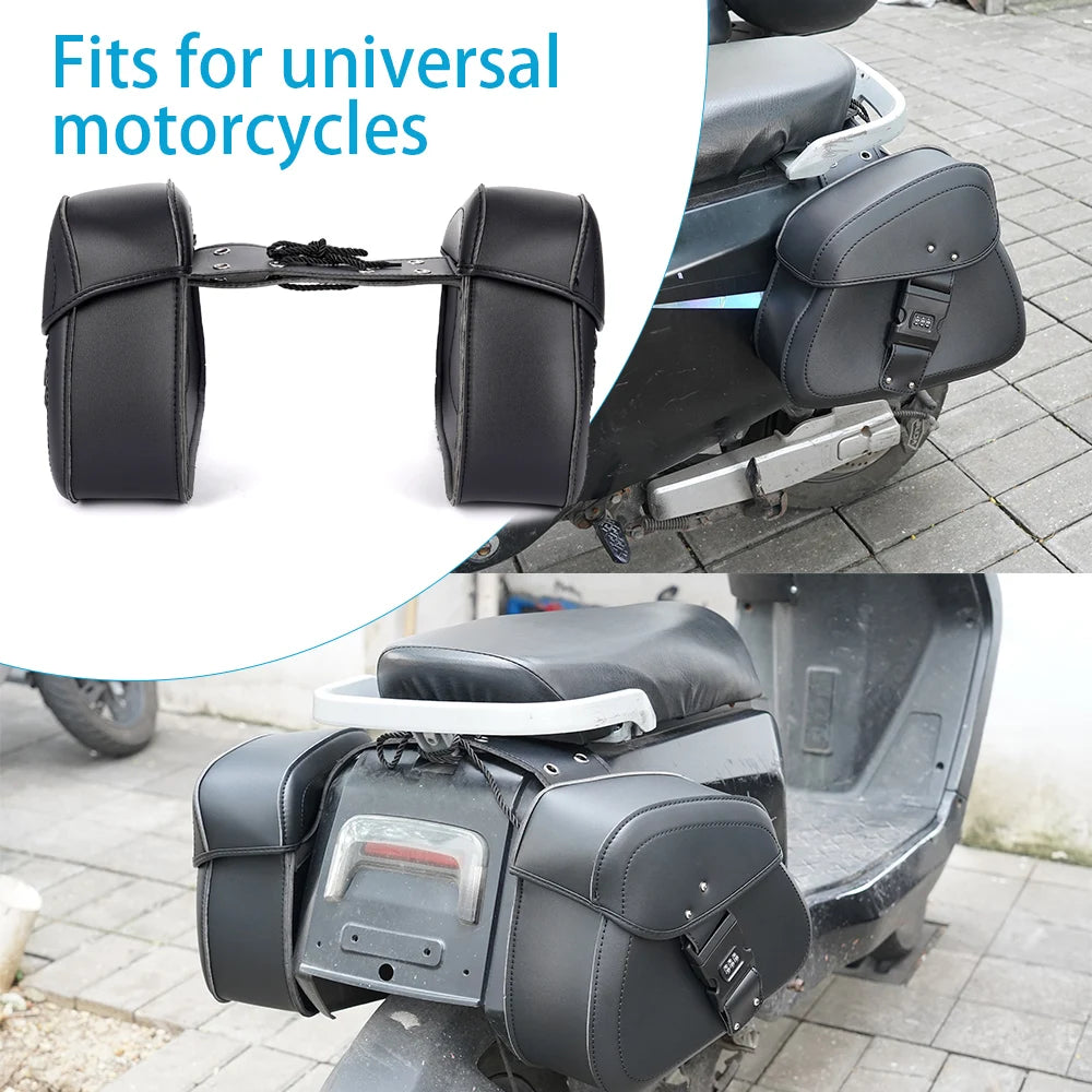 A Pair of 2 Black Motorcycle Hanging Bags, Suitable for Motorcycle Bags, Side Boxes, Side Bags, Tool Bags, Saddle Bags