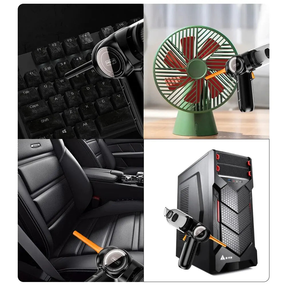 9000Pa Wireless Car Vacuum Cleaner Strong Suction Handheld Car Vacuum Cleaner Home&Car Dual Use Vacuum and Blow Home Appliance