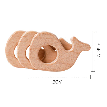 10pc Baby Wooden Teether Beech Bee Pacifier Teeth Pendant Wooden Baby Gym Toys Montessori Animals Baby Products Newborn Gift Kid