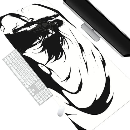 White Mouse Pad Anime Large Mousepad Bleach Manga Panel Laptop Office Shounen Rubber Soft Table Mat Pc Gaming Non-Slip Carpet