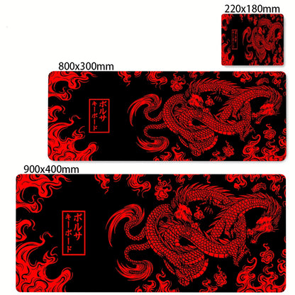 80x30cm Lock Edge Keyboard Pads Large Office Non-Slip Computer Mouse Pad Japanese Art Dragon Deskmat Gamer Custom Home Mousepad