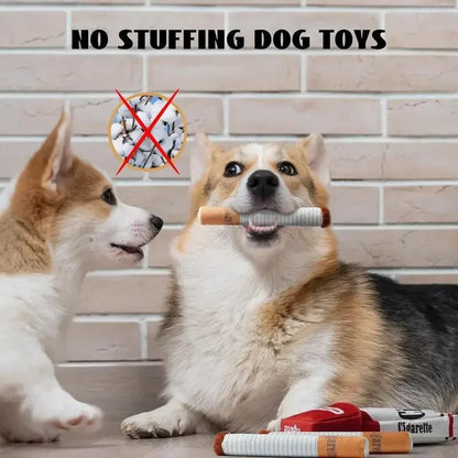Funny Plush Interactive Cigarette Dog Toy - Good for Chewing A Giggle Gift Box for Dogs Who Love to Play! Accessories Toys Pet